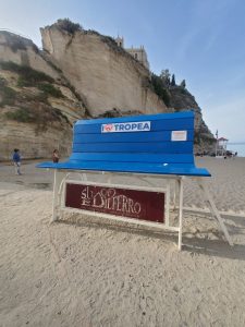 Big bench on the beach.