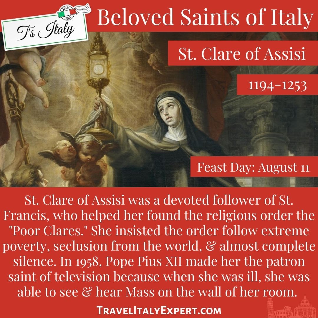 Info on St. Clare of Assisi.