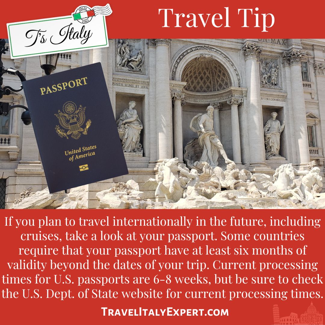 For Italy travel your passport has to expire 6 months after your return date.