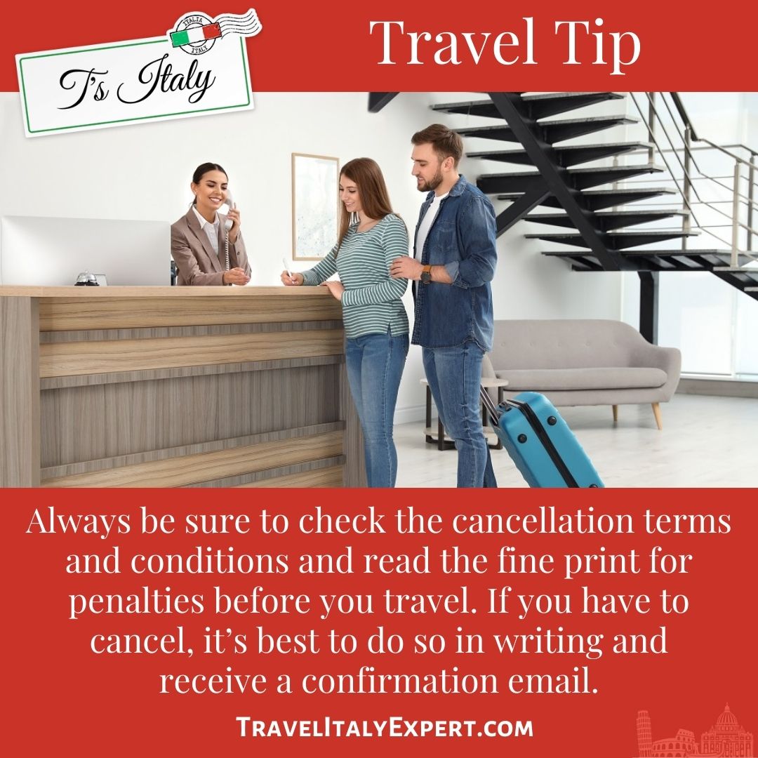 Check cancellation terms to hotel and air before you travel.