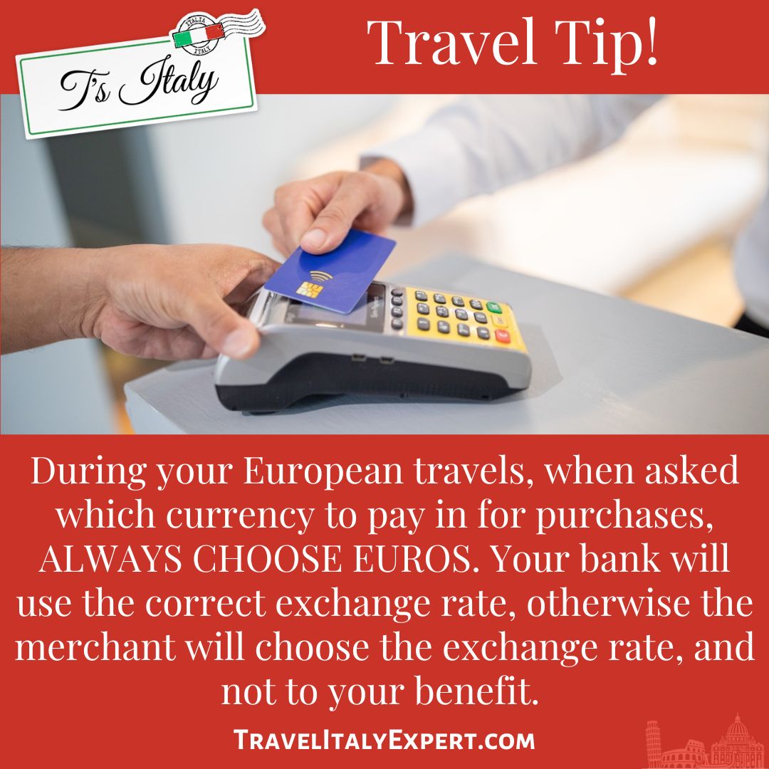 Choose Euros travel tip